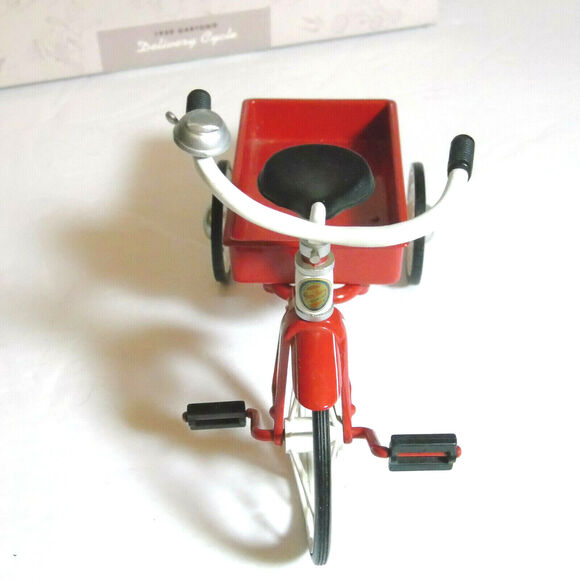 Hallmark Sidewalk Cruiser 1950 Delivery Cycle Die Cast Red Wagon Bike Kiddie Car - Picture 3 of 7